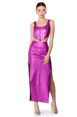 BELIEVE IT METALLIC CORSET TOP