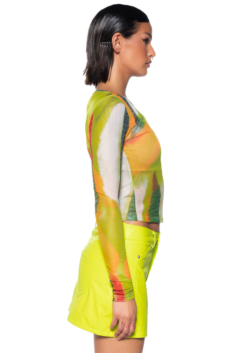 BEST INSTINCTS LONG SLEEVE MESH TOP