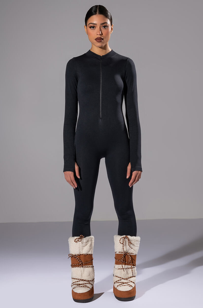 BEST WITH ANYTHING ZIP UP CATSUIT