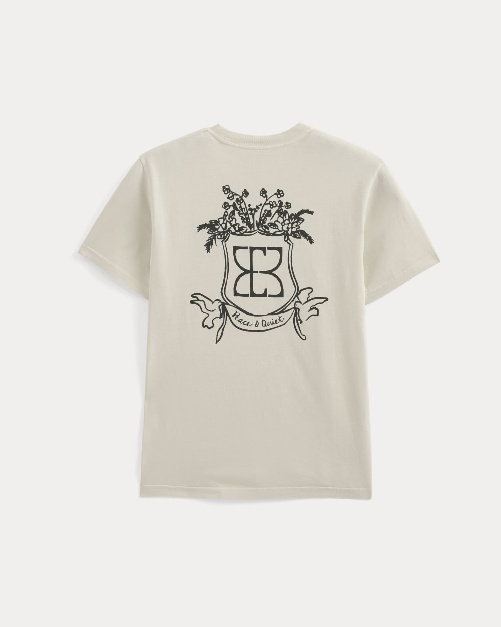 Everlane x Peace and Quiet Crest Graphic Tee | Bone