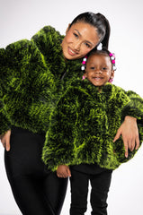 BIANCHI THREE-DEE FAUX FUR CROP JACKET
