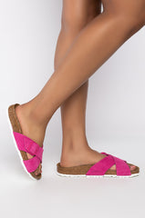 BIRKENSTOCK SIENNA FUCHSIA TULIP SUEDE SANDAL