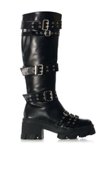 BLADE BLACK BUCKLE DETAIL BOOT