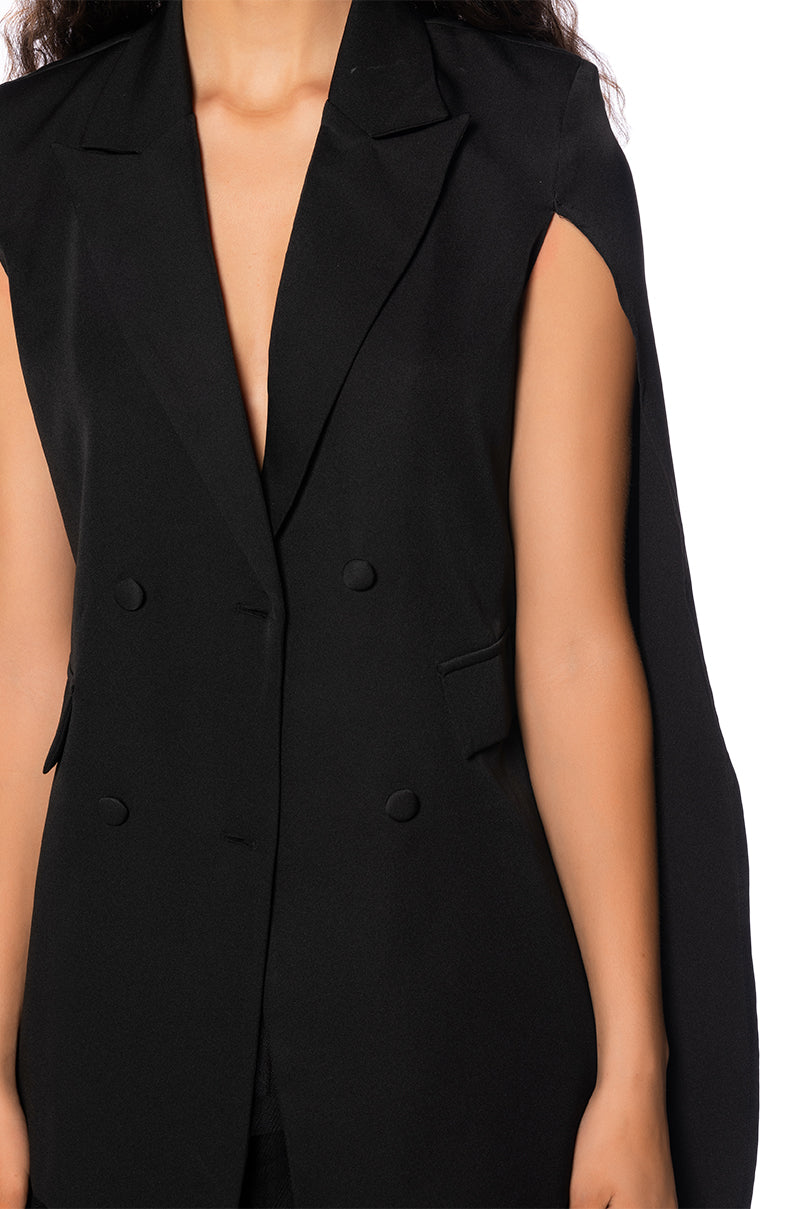 BLAZER CAPE IN BLACK