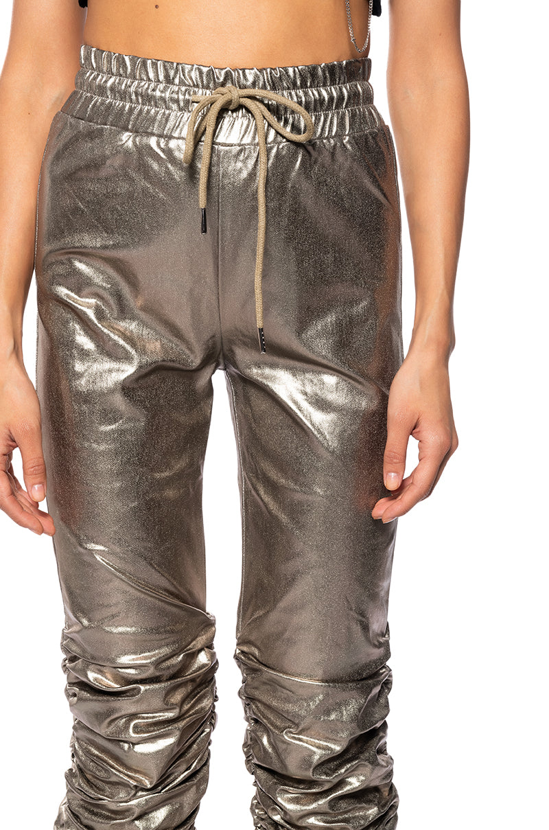 BLINDING LIGHTS PU METALLIC PANT