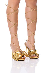 BLOOMING GOLD FLOWER SANDAL