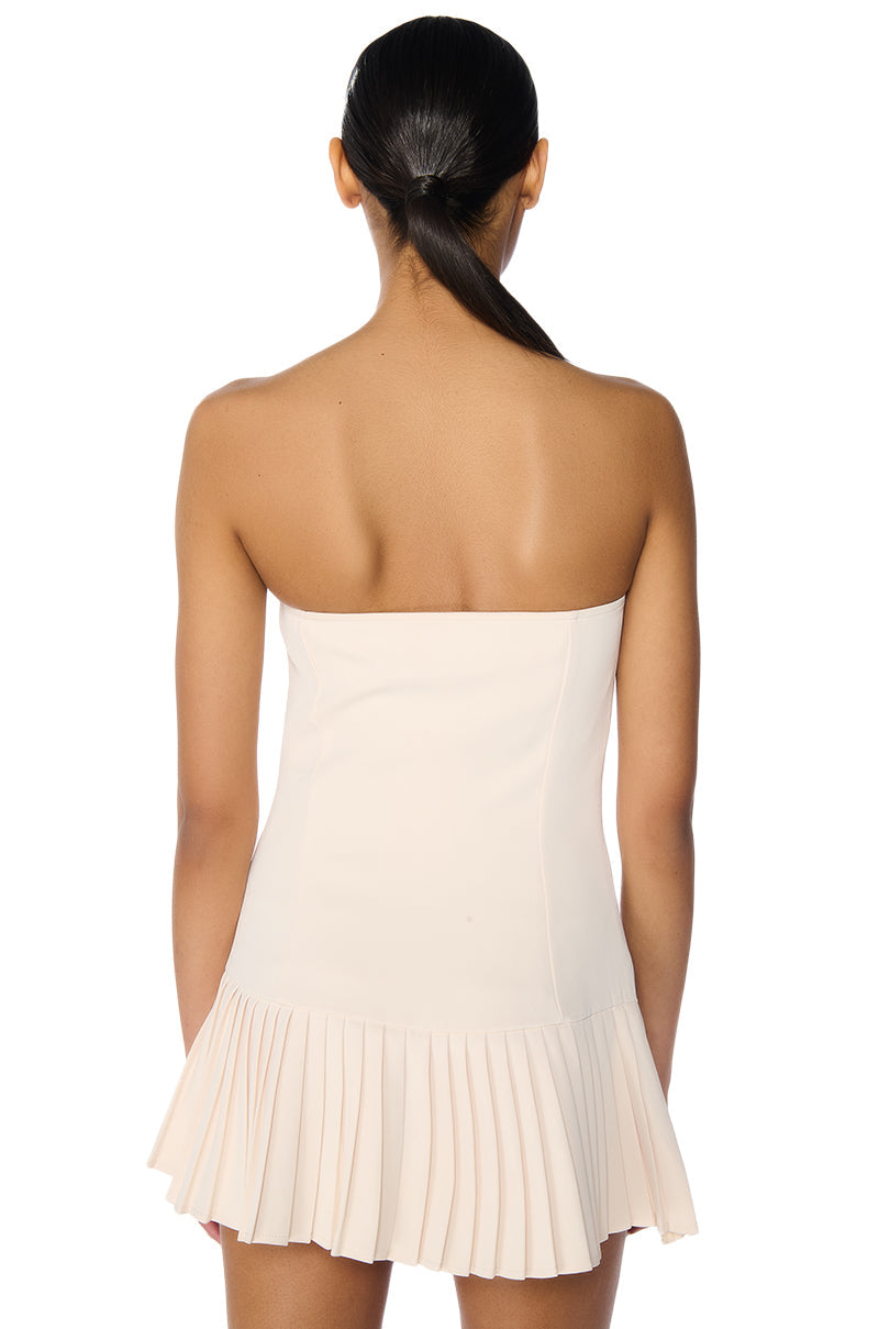 BROOKE PLEATED MINI DRESS