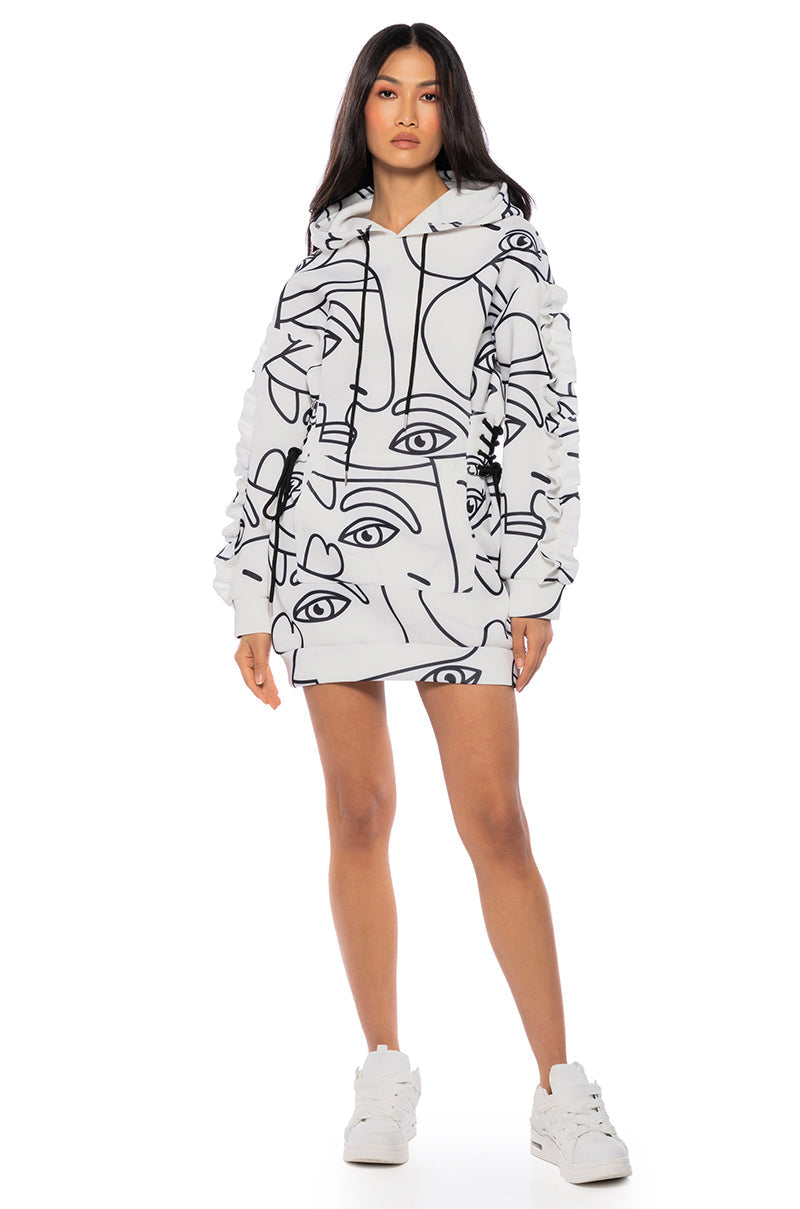 BROOKLYN ABSTRACT SCUBA SWEATSHIRT DRESS