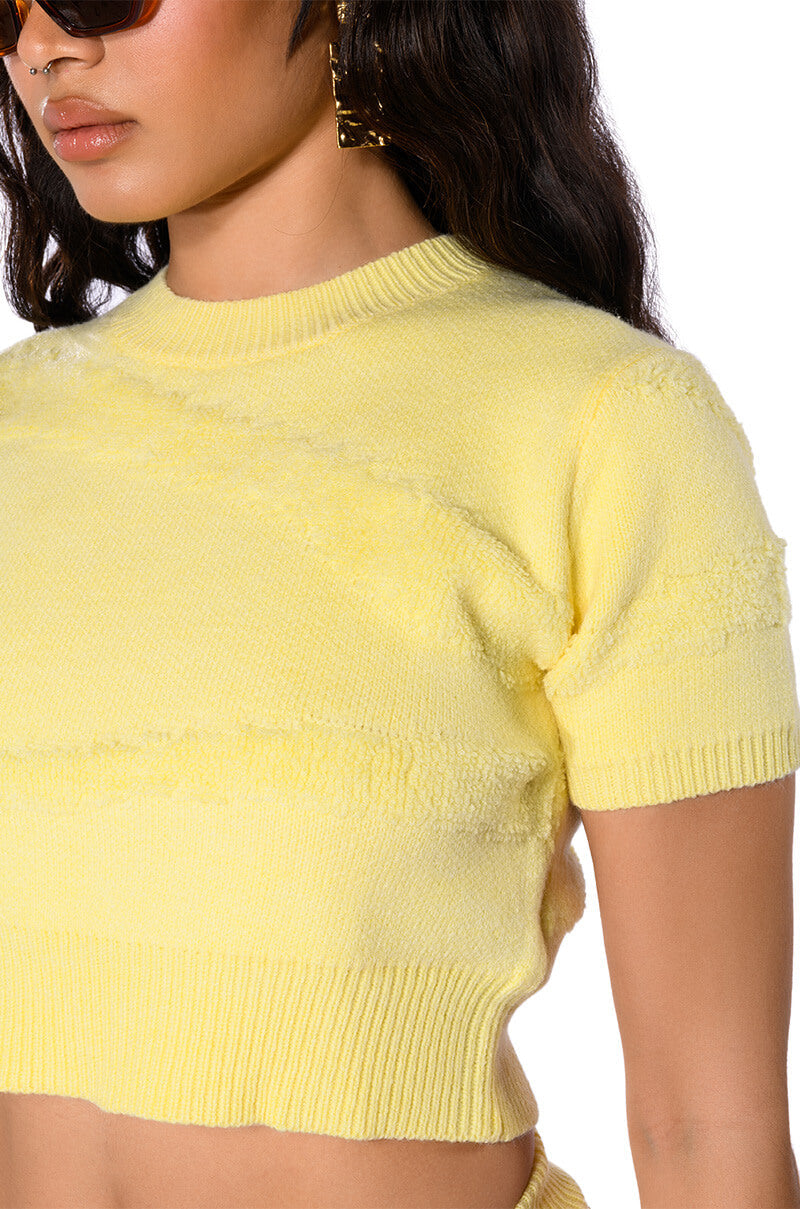 CARISSA COZY KNIT SHORT SLEEVE TOP