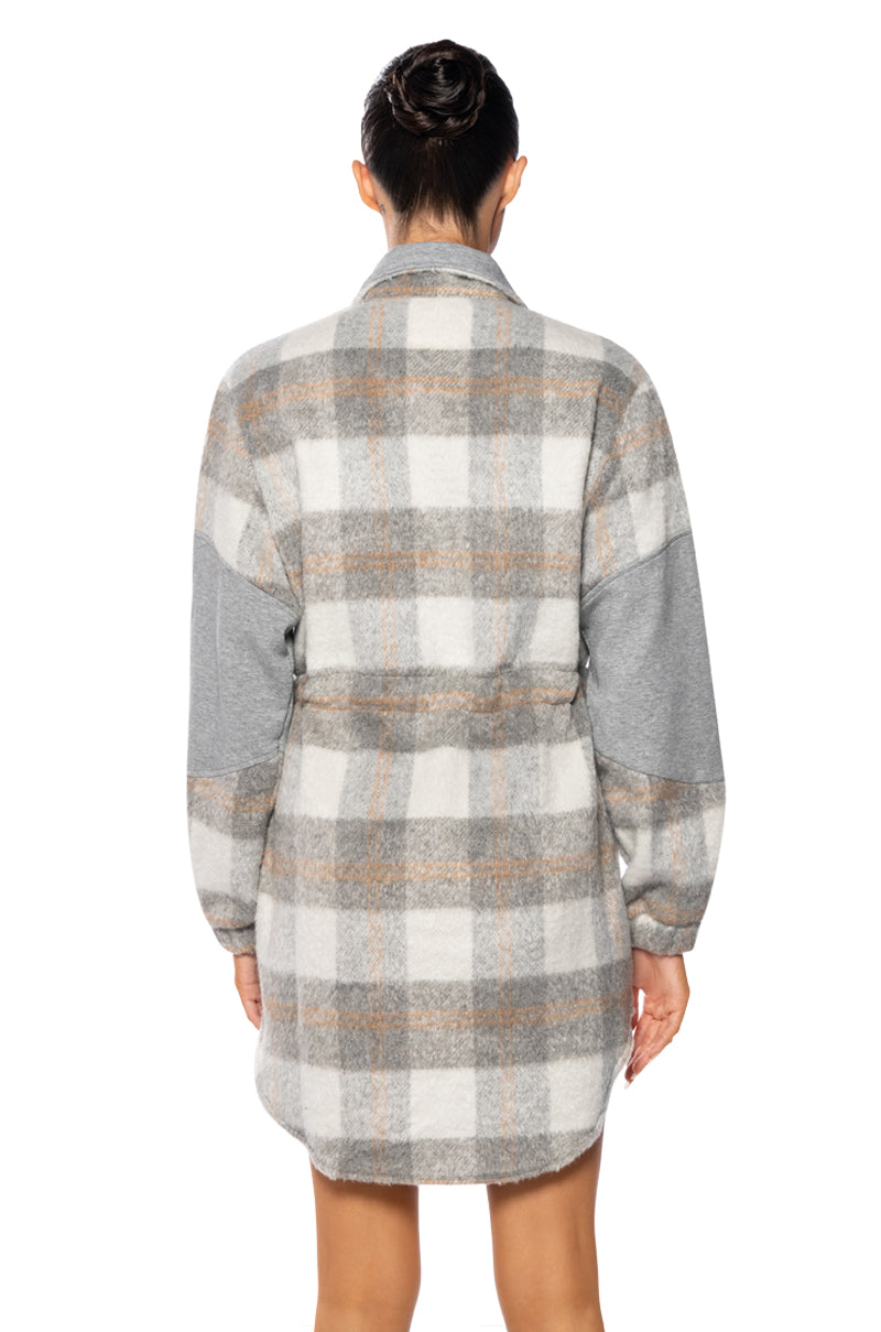 CUDDLE WEATHER PLAID MINI DRESS