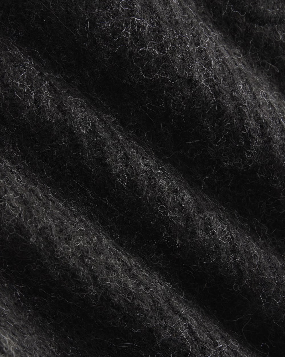 Cropped Cocoon Sweater in Alpaca | Heathered Black