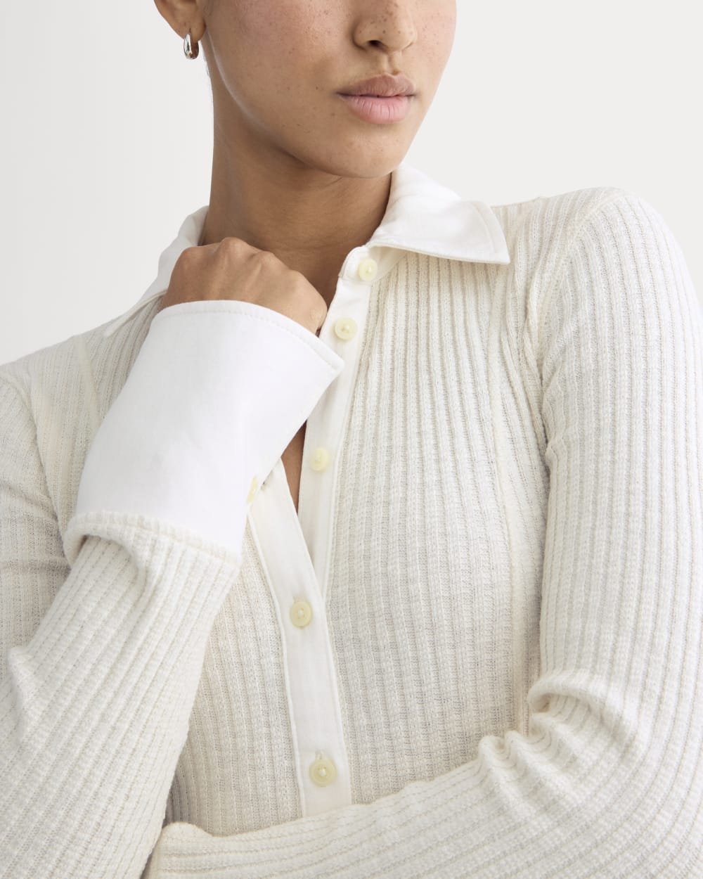 Cozy Rib Button-Up | Bone