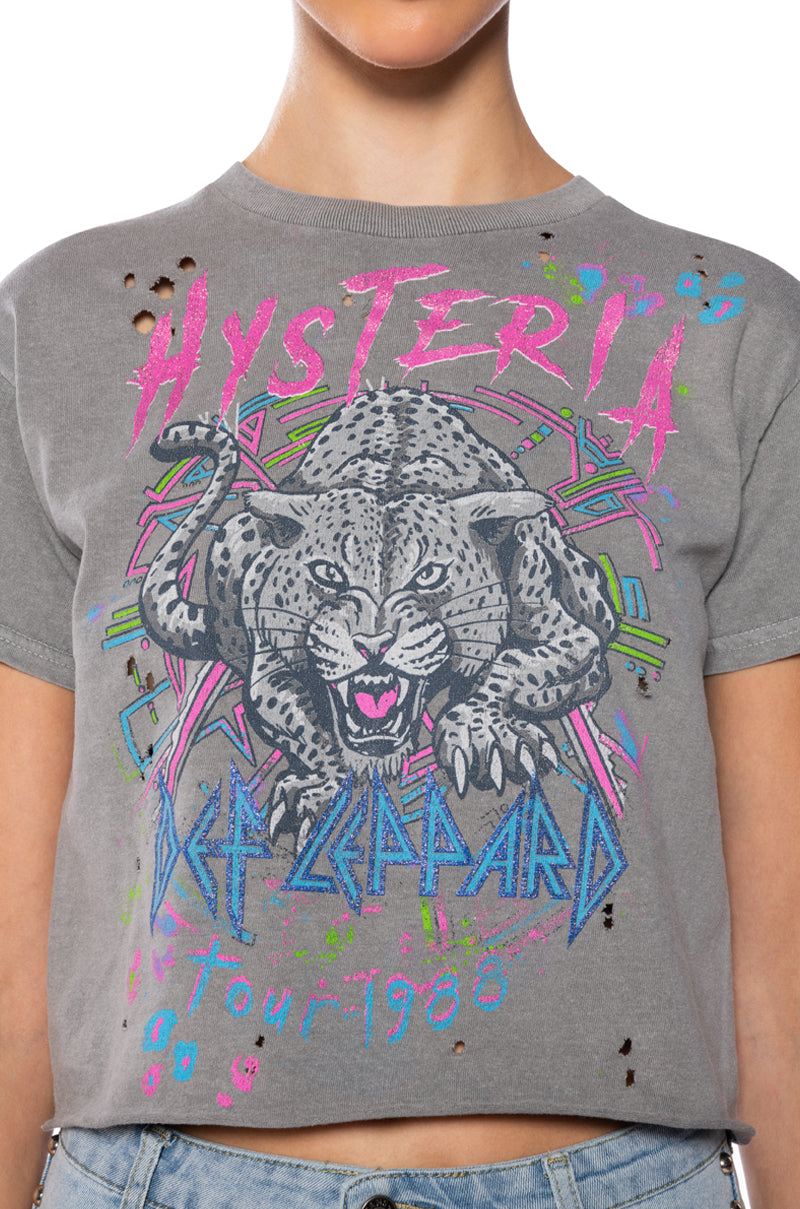 DEF LEPPARD HYSTERIA CROPPED TSHIRT