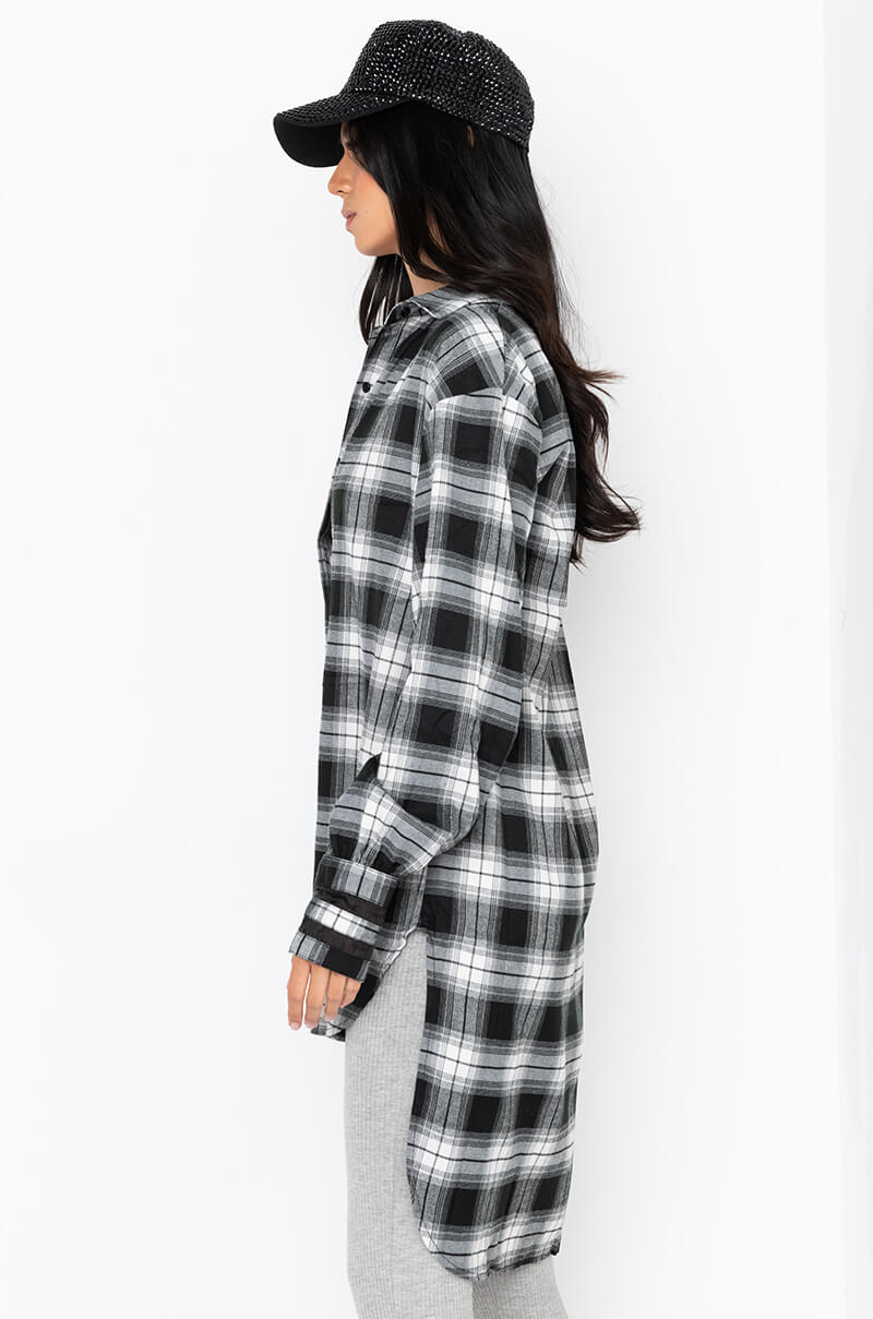 DOIN' IT RIGHT BUTTON UP PLAID DRESS