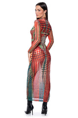 DOTTY MESH MAXI DRESS