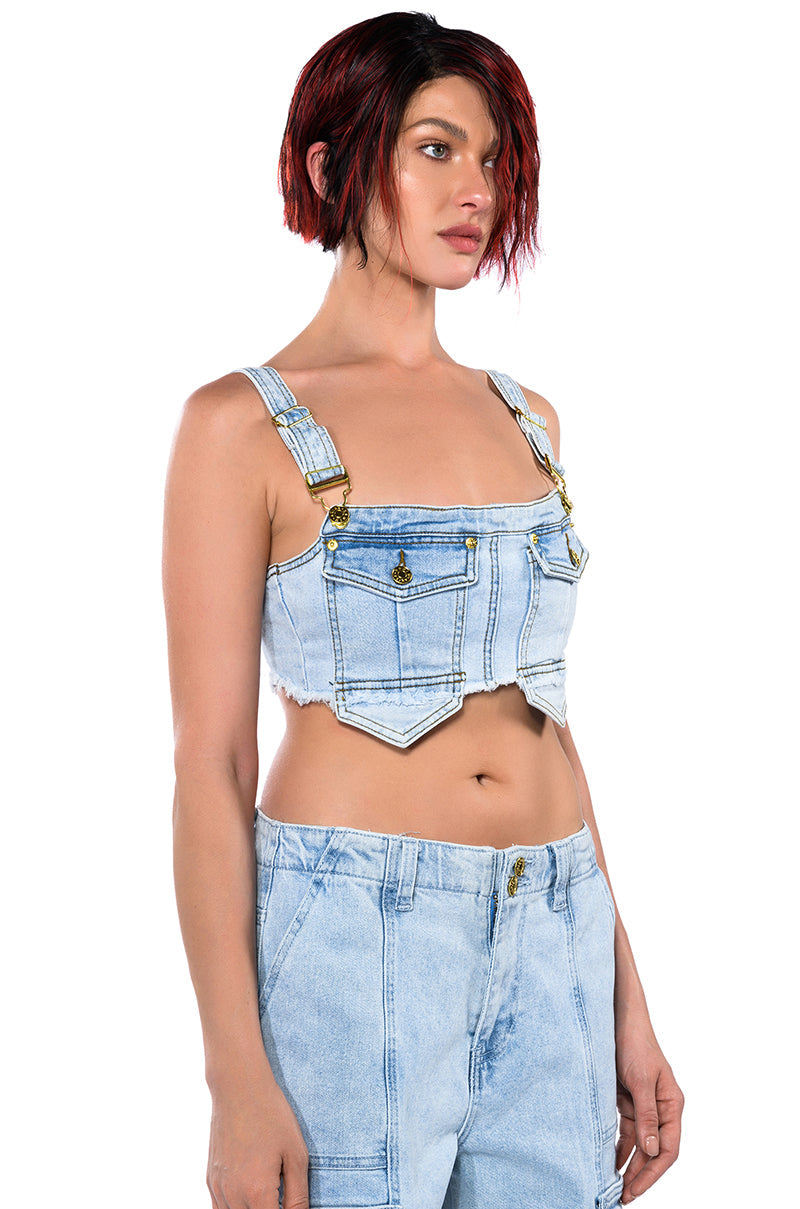 ELIZA DENIM CORSET TOP