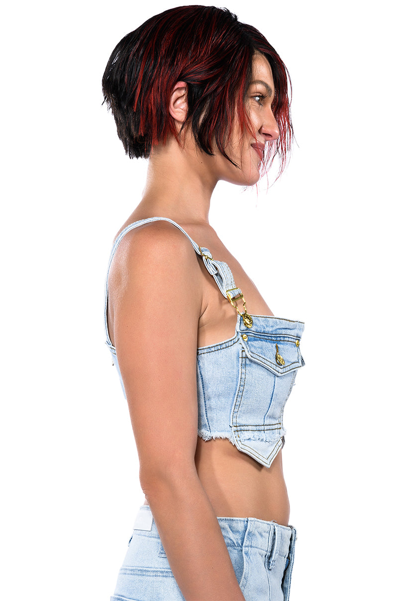 ELIZA DENIM CORSET TOP