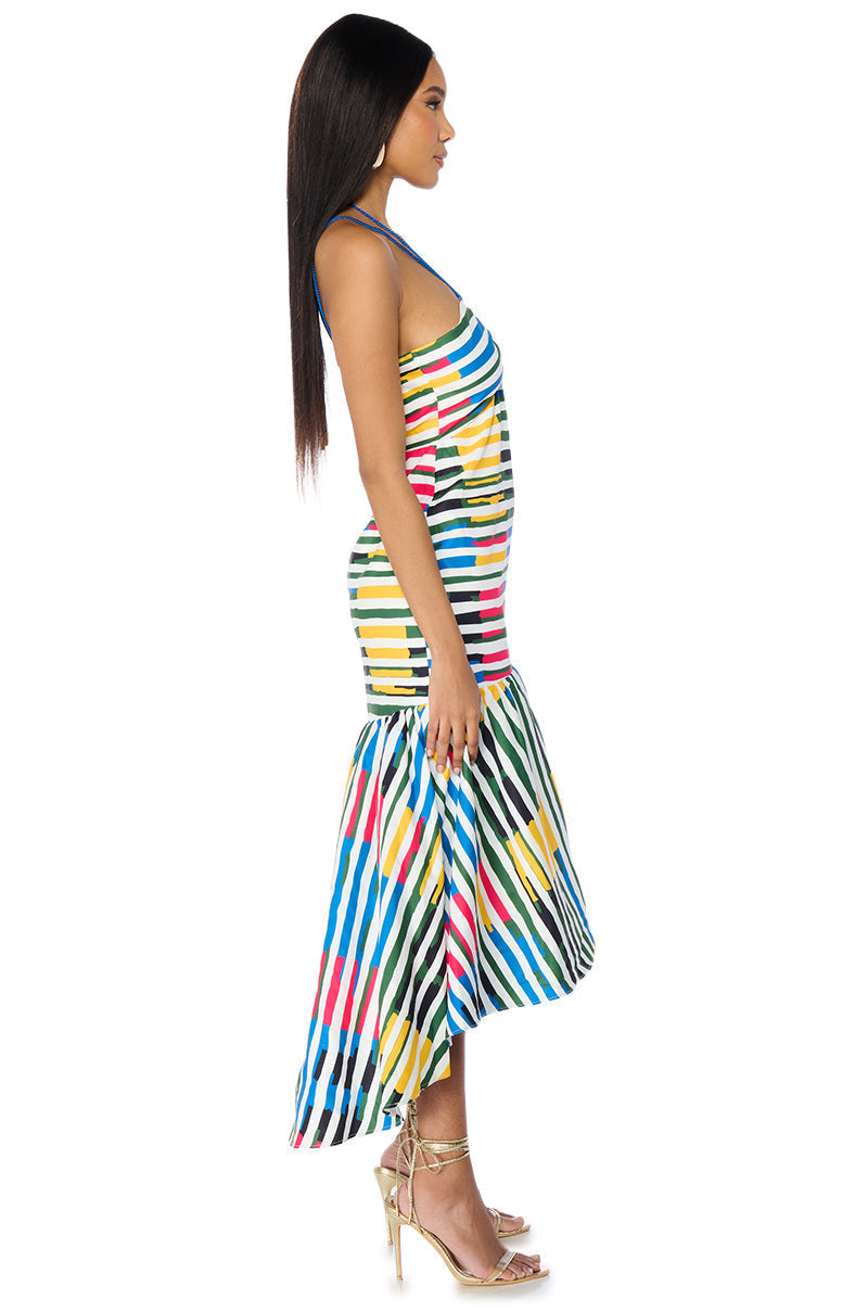 EURO SUMMER PRINTED MIDI DRESS