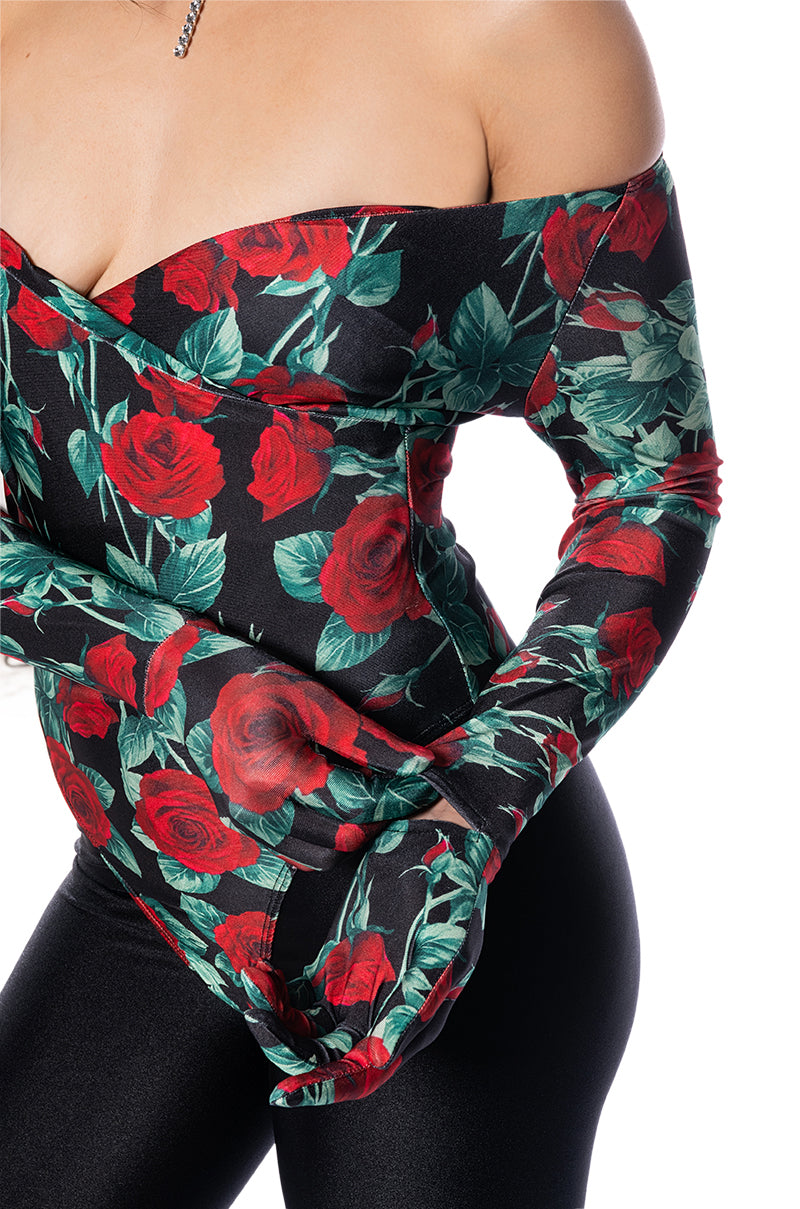 EVENING ROMANCE BODYSUIT WITH GLOVES