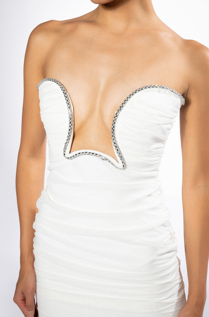 EVERYONE WANTS HER STRAPLESS MINI DRESS