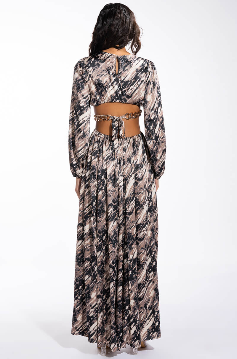 CHAIN BELT BROWN TONE MAXI BELT