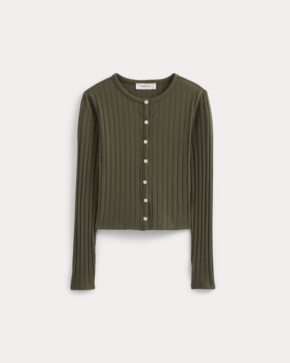 Cardigan in Pointelle | Olive Night