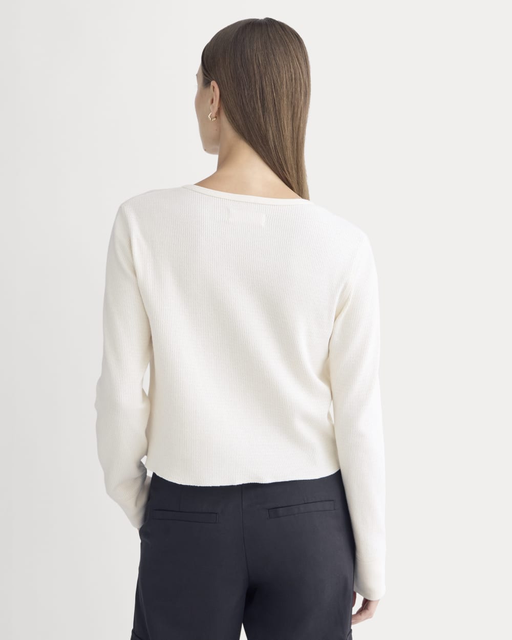 Boxy Henley in Cozy Waffle | Bone