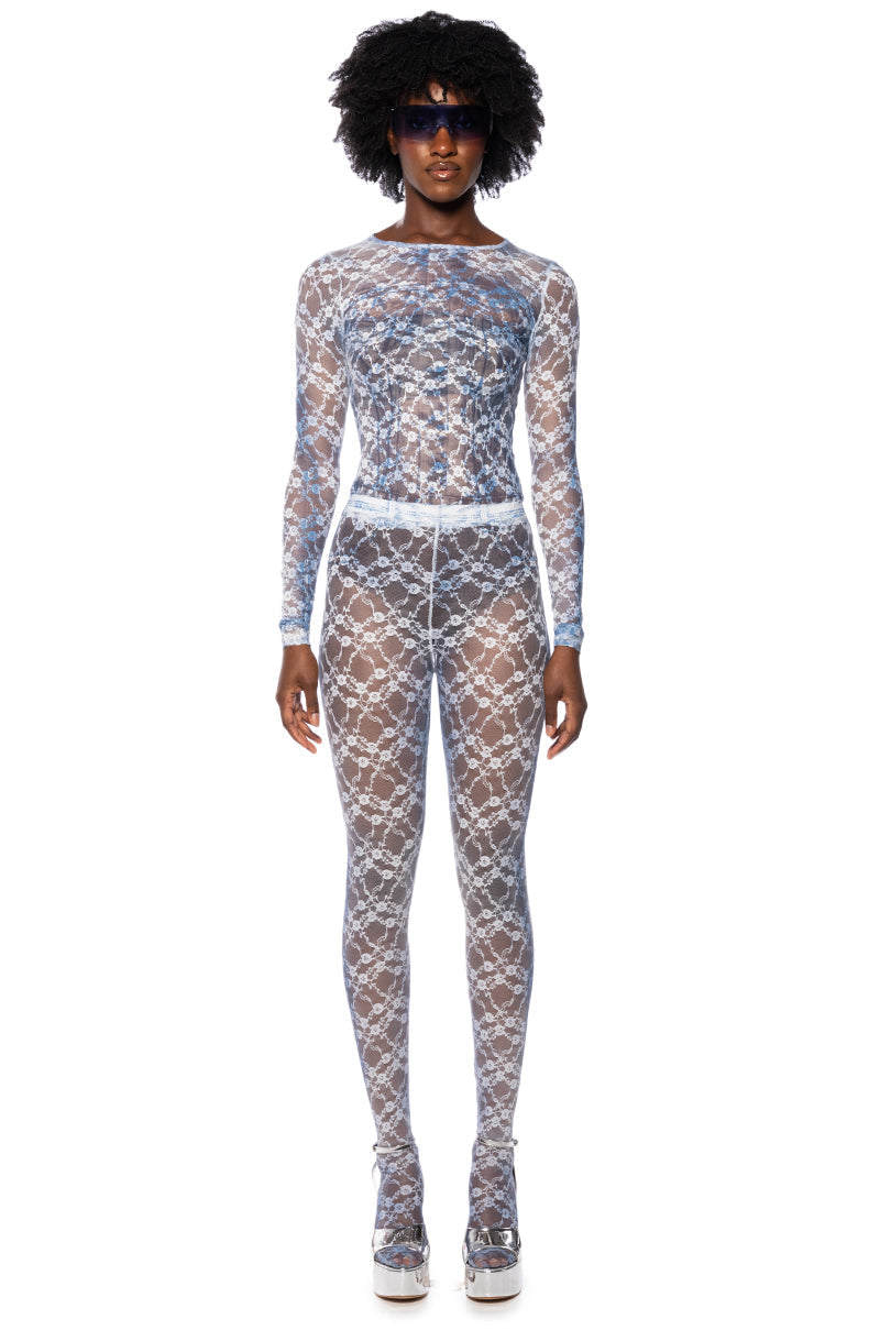 FADED DENIM MESH SET