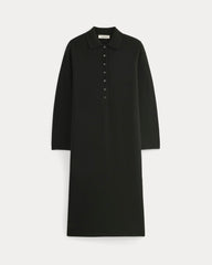 Cashmere Polo Midi Dress | Black