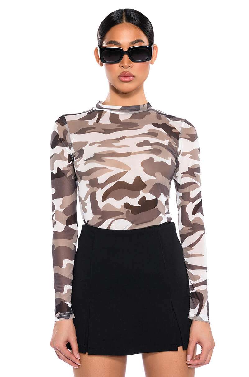 FIND ME CAMO MESH BODYSUIT