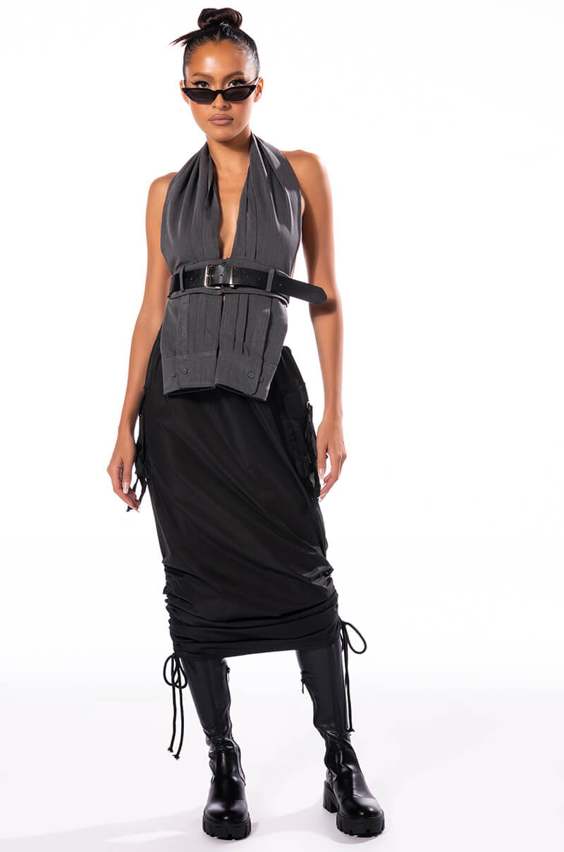 MIX IT UP DRAWSTRING MAXI SKIRT