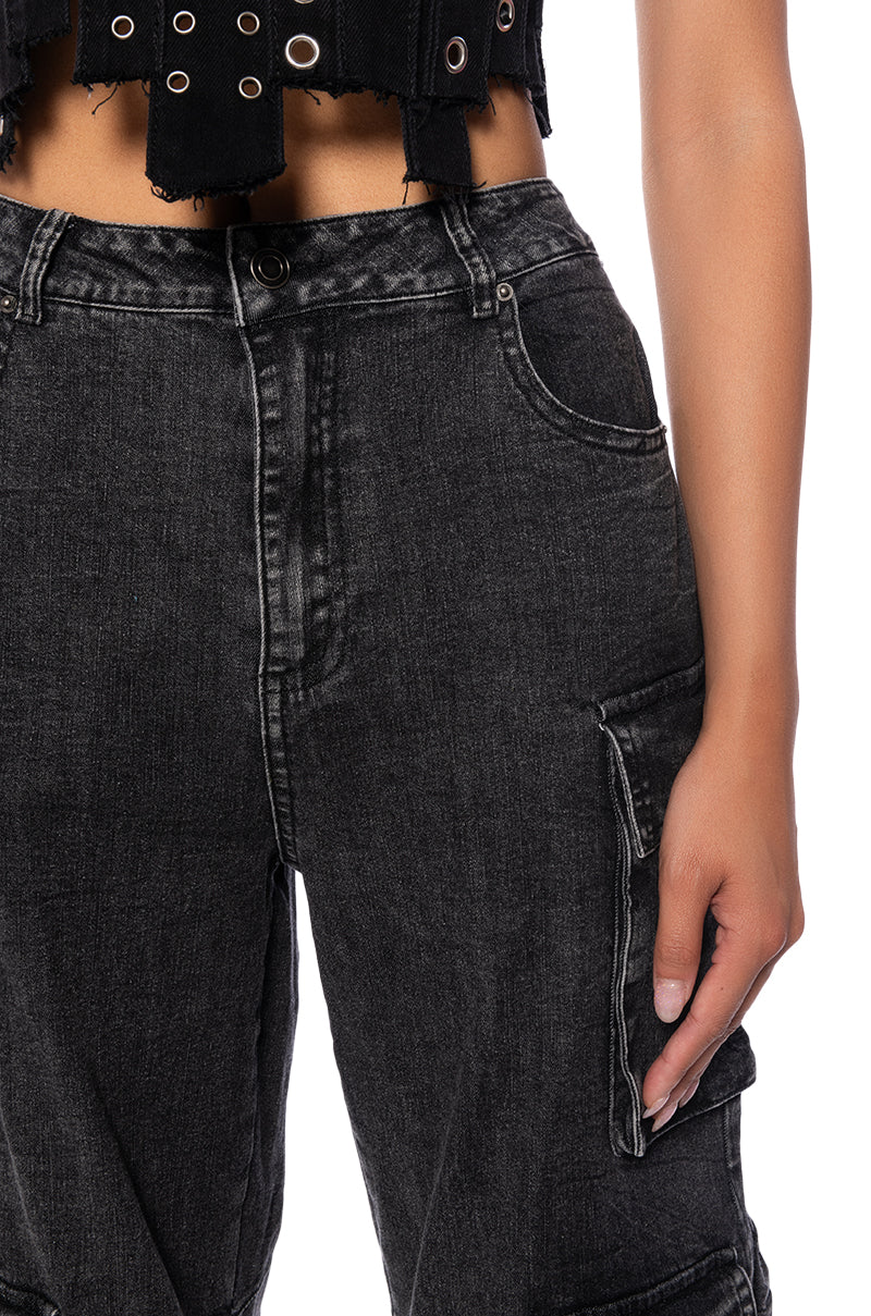 GIVE IT TO ME DENIM CARGO PANT