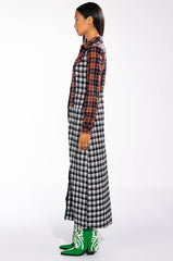 GRAND CENTRAL THIRTEEN LONG PLAID TRENCH