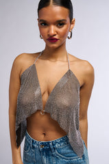 GROOVY NIGHT RHINESTONE MESH BRALETTE