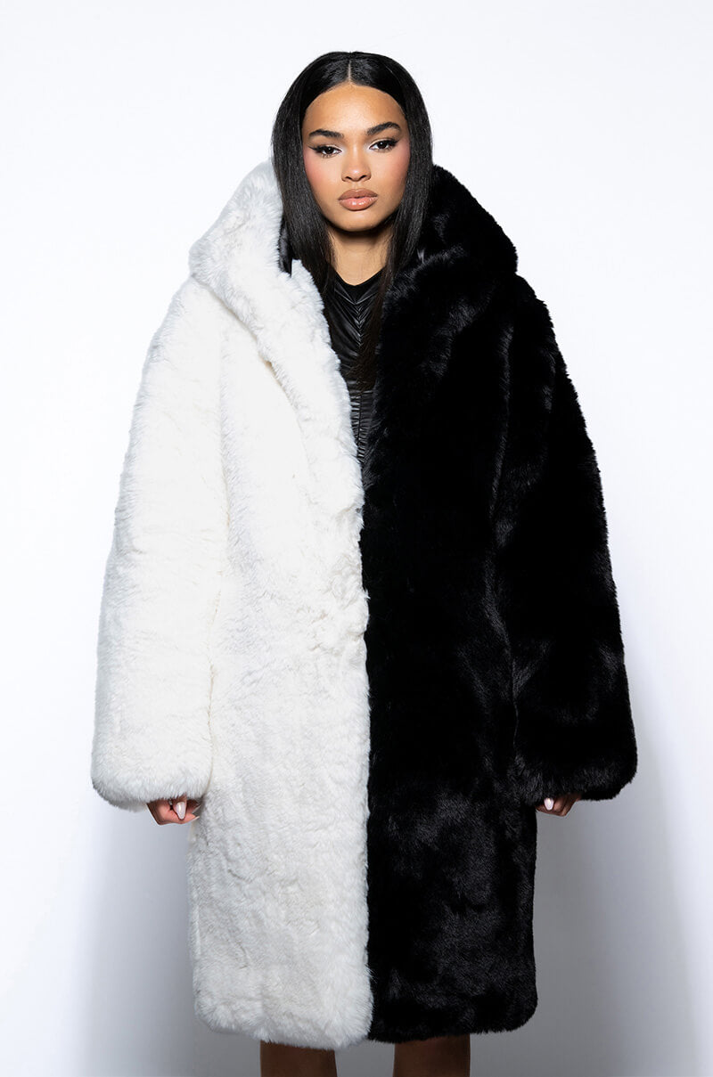 HALF HALF BDUBS FAUX FUR COAT