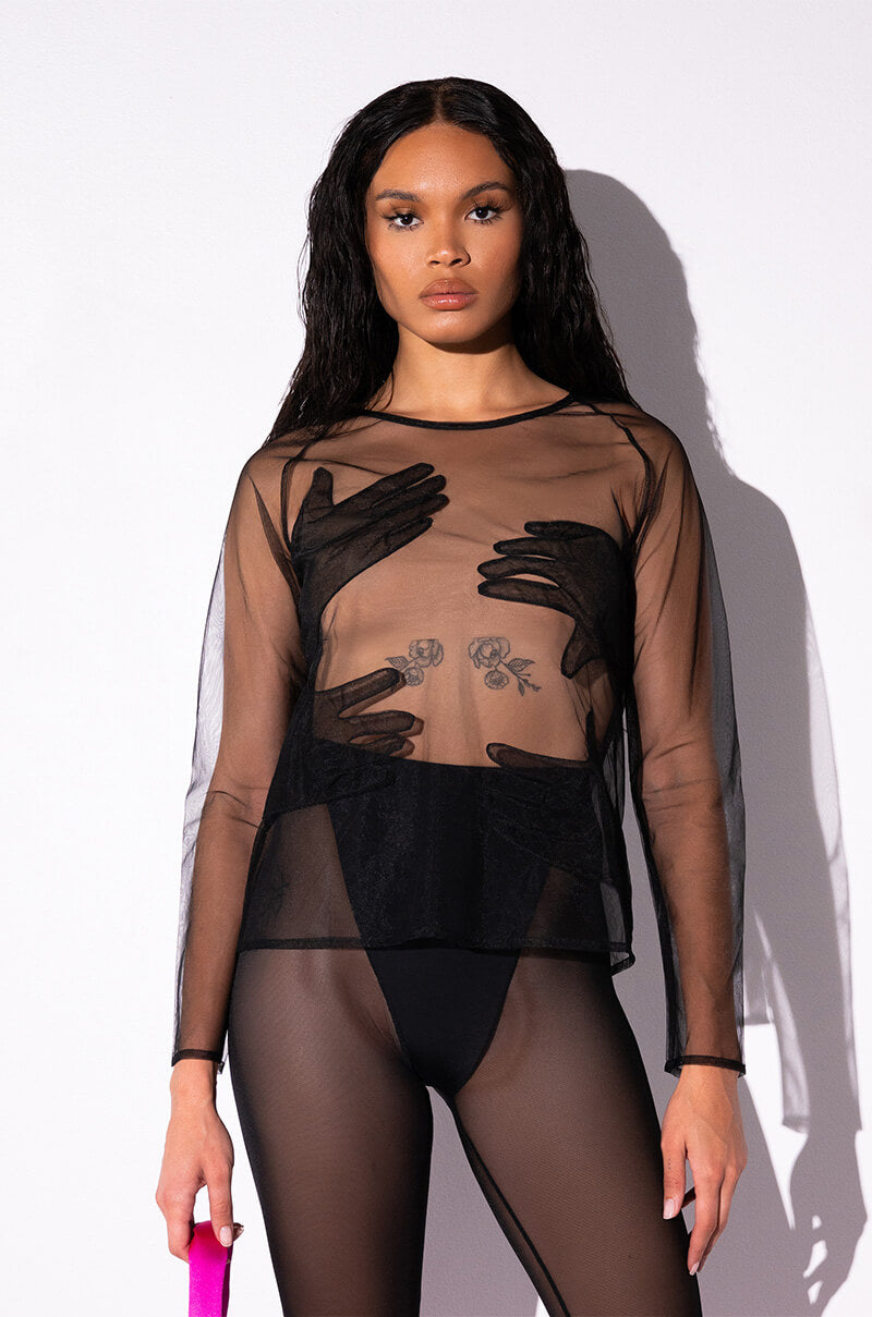 HANDS ON ME MESH TOP