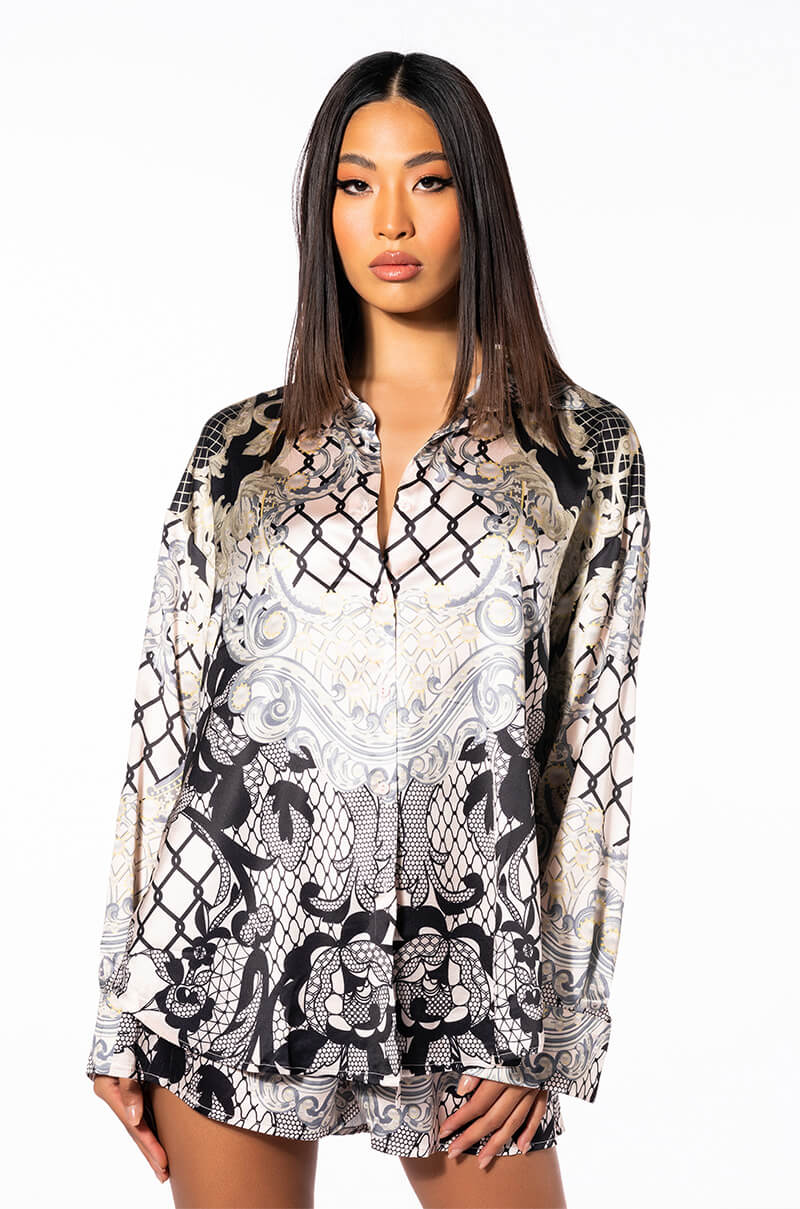 HANNAH BUTTON DOWN BLOUSE AND SHORTS SET