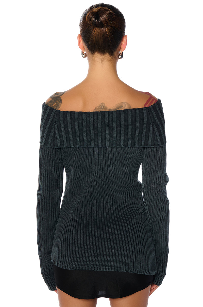 HARDDCORE DISTRESSED RIB SWEATER