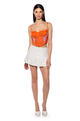 HELENA FAUX LEATHER PLEATED SKIRT