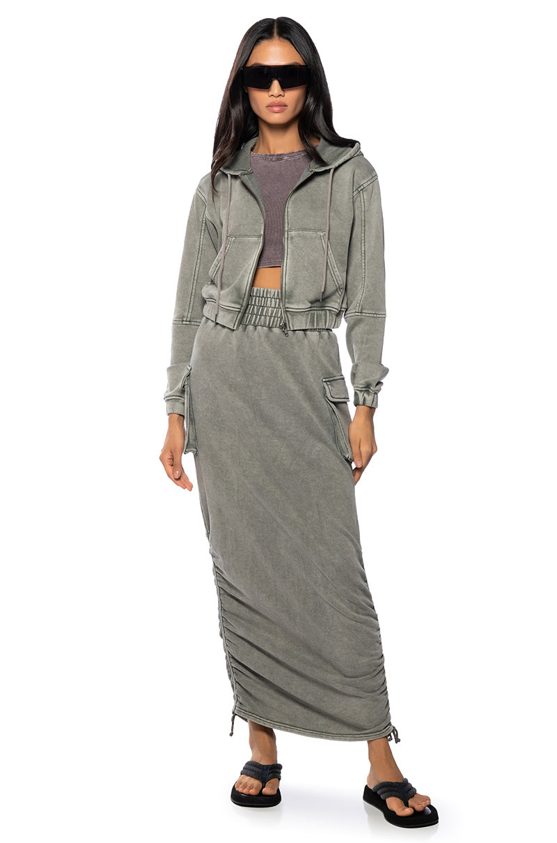 HURRICANE CROPPED ZIP UP HOODIE