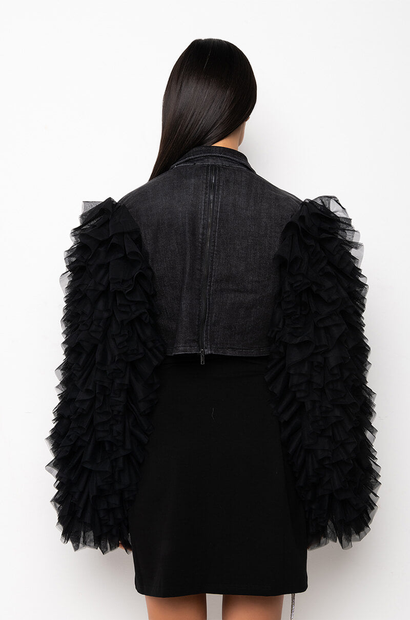HIGHWAY TO HELL RUFFLE ARM JACKET