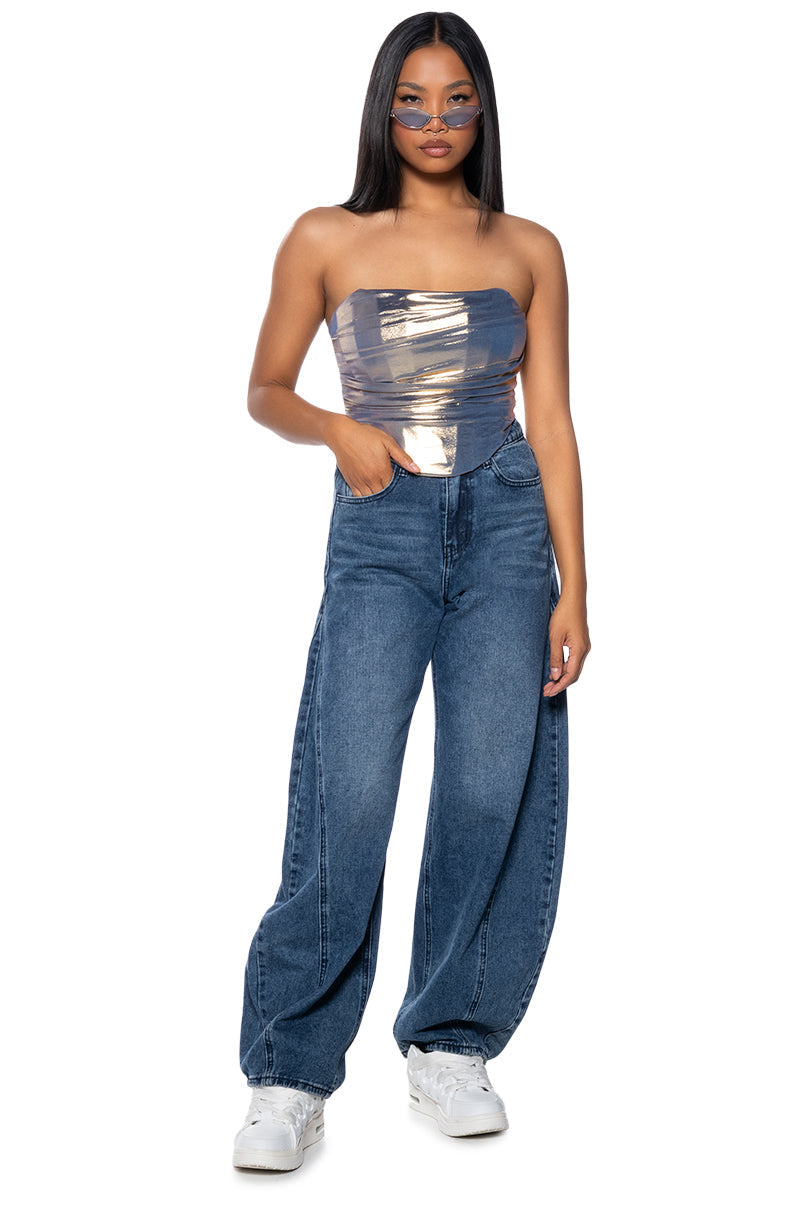 HILLARY METALLIC CORSET TOP
