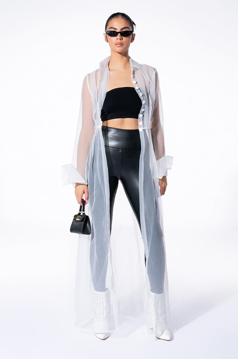 HITCHED SHEER CHIFFON TRENCH