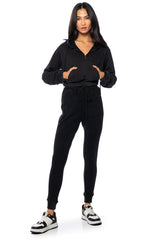 HURRICANE HALF ZIP CROPPED HOODIE