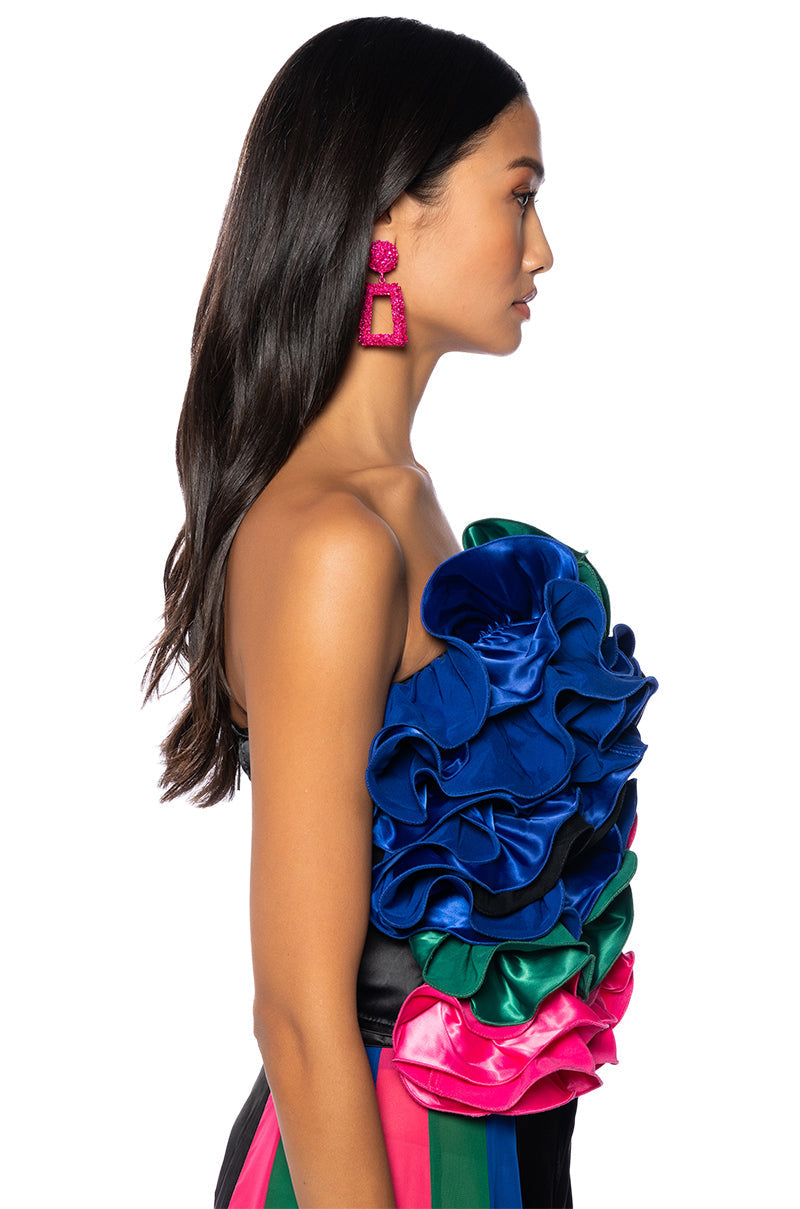 JUST MY LUCK LAYERED RUFFLE TOP