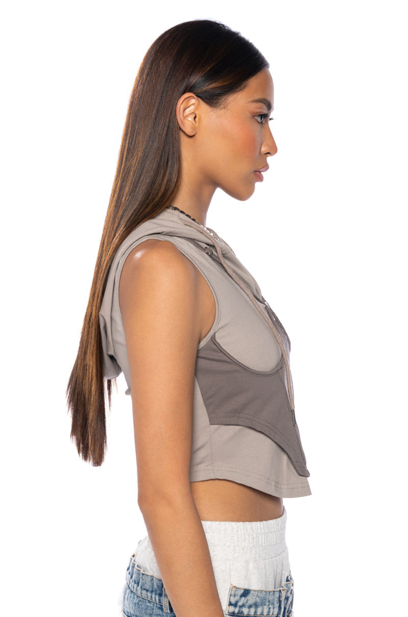 KAI CORSET HOODED TANK TOP
