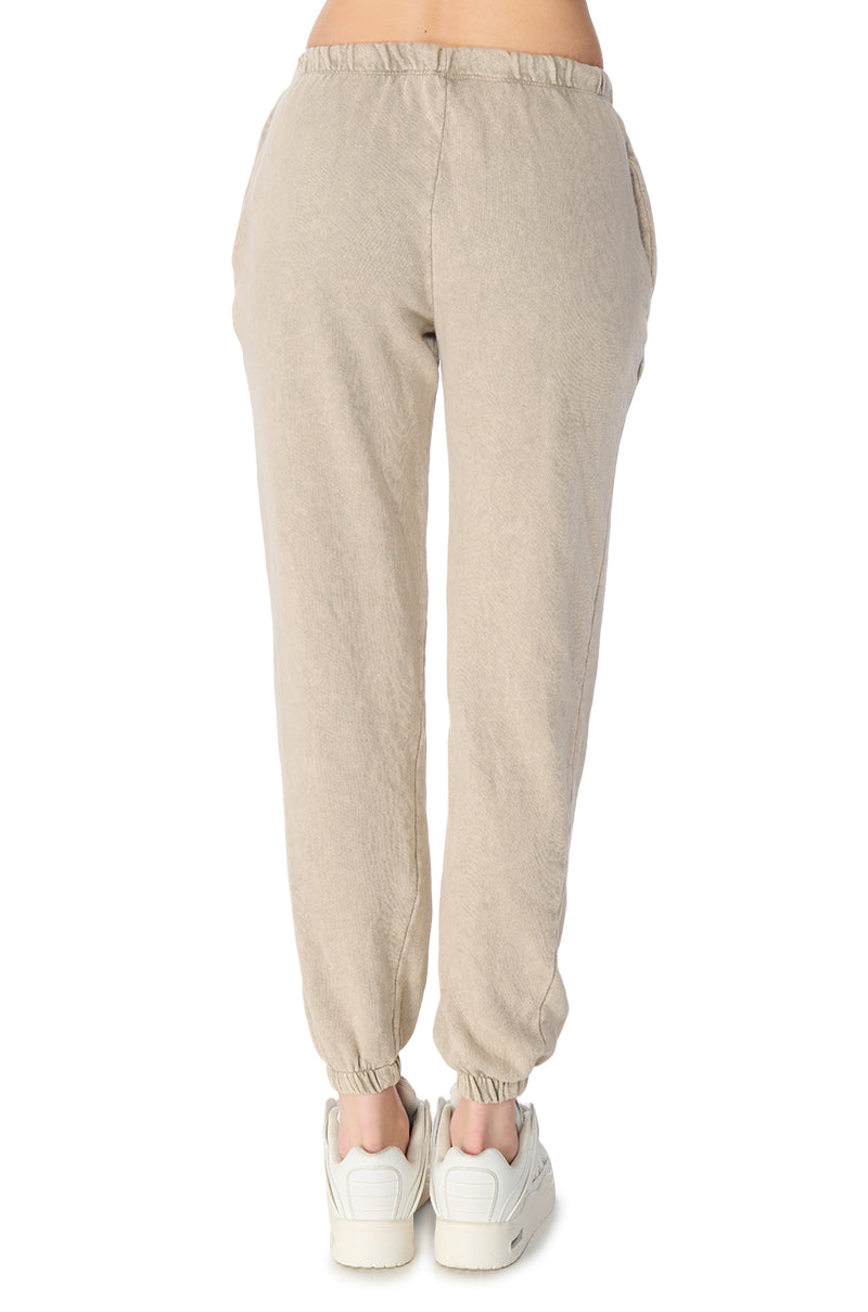 KATRINA MINERAL WASH JOGGER IN LIGHT GREY