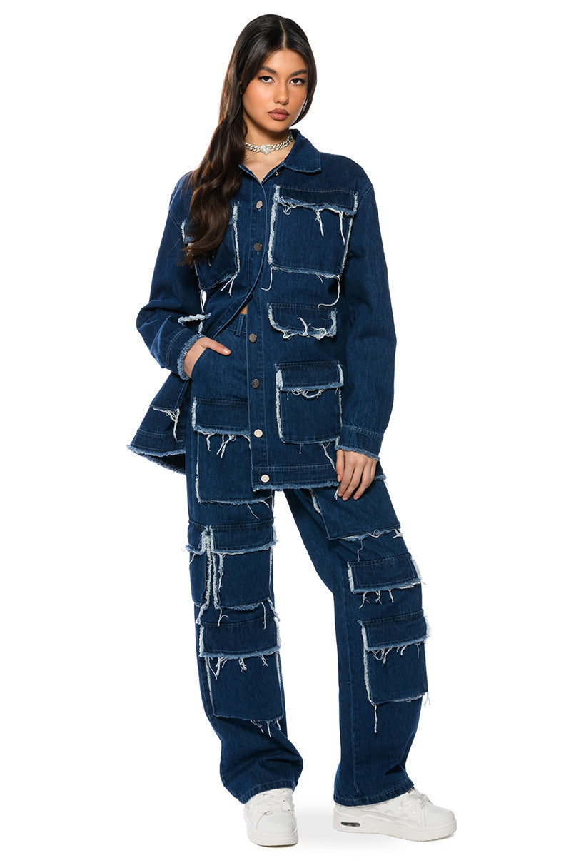 MILA POCKET DETAIL RELAX FIT JEANS
