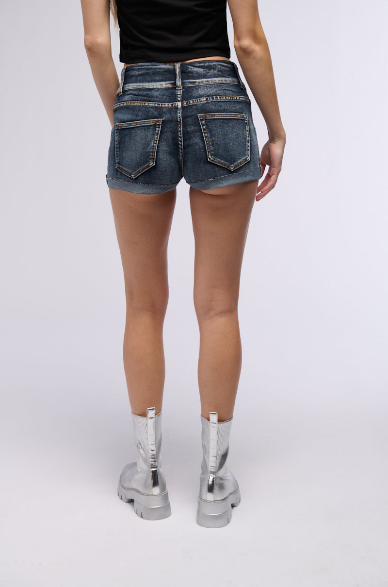 KEKE HIGH WAISTED DENIM SHORTS