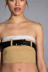 KISSES BELTED CROP TOP